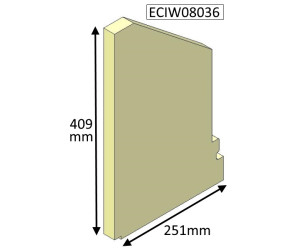 ECIW08036 Parkray RIGHT Upper Side Brick  |  Aspect 8 (Boiler)